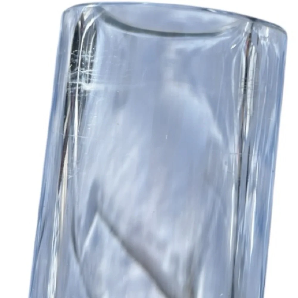 Handmade vase with a unique inner structure, which looks like crackle glass